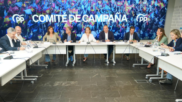 El Comité de Campaña del PP, en una reunión de la semana pasada