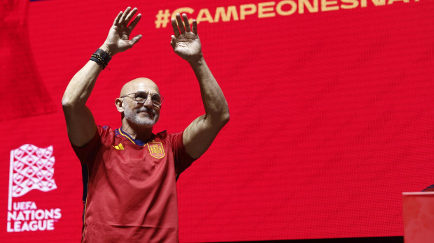 Luis de la Fuente, el pasado lunes en la celebración de la selección española
