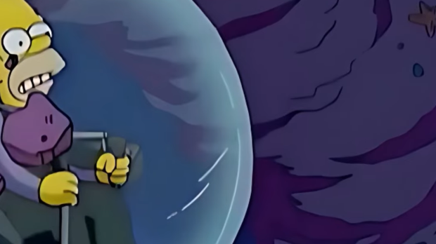 Imagen del episodio de Los Simpson en el que Homer descendía a las profundidades