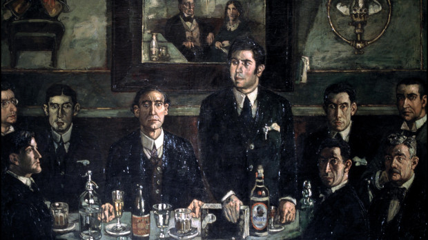 'Tertulia del Café Pombo' (Ramón Gómez de la Serna de pie) de José Gutiérrez Solana