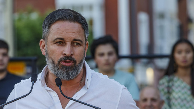 Santiago Abascal, en un mitin en Burgos