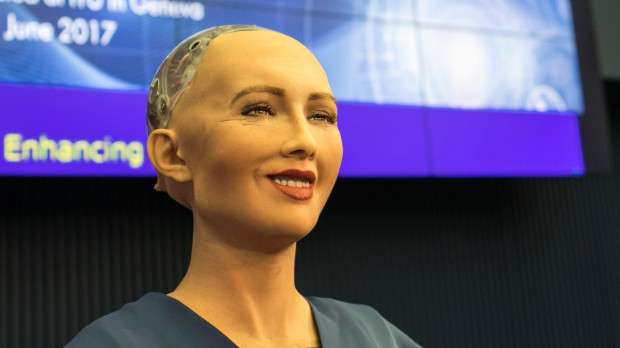 El robot Sophia, en el IA for Good de 2017