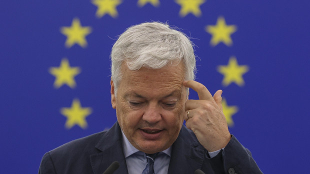 El comisario de Justicia, Didier Reynders, durante su intervención en el Parlamento Europeo