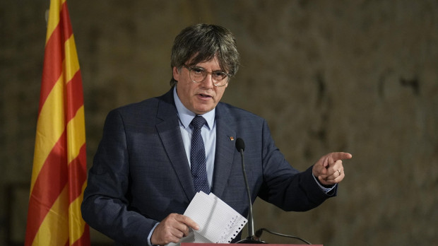 Carlos Puigdemont, en un acto en Francia