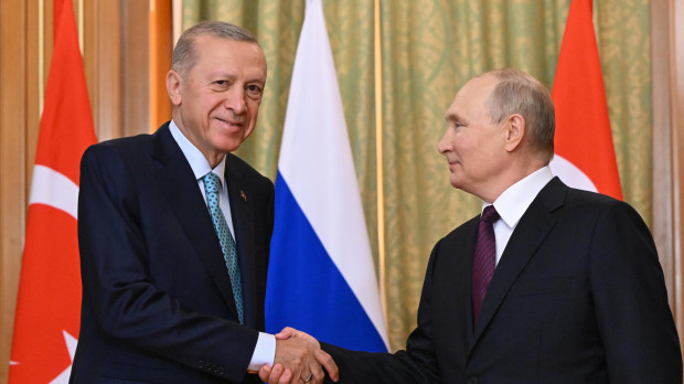 El presidente de Turquía, Recep Tayyip Erdogan, y su homólogo ruso, Vladimir Putin