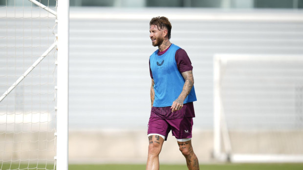 Sergio Ramos, en el entrenamiento del Sevilla este martes