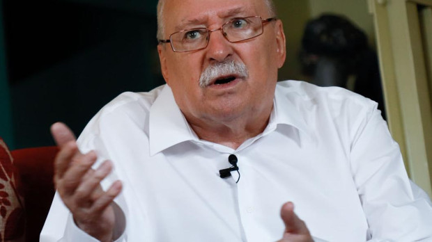 Joaquín Leguina durante la entrevista con El Debate