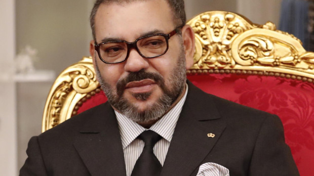 King of Morocco Mohammed VI during the signing of bilateral agreements between Spain and Morocco at the RoyalPalace ofAgdal in Rabat on Wednesday 13 February 2019.