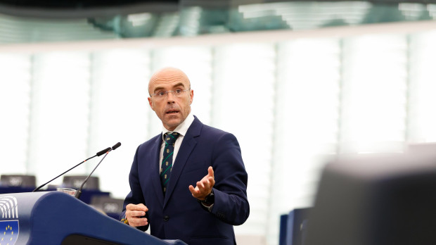 Jorge Buxadé, en el Parlamento Europeo