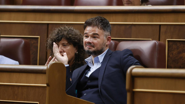 El portavoz de ERC, Gabriel Rufián, en el primer pleno del Congreso de la XV Legislatura de este martes