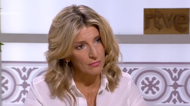 Yolanda Díaz en una entrevista en RTVE