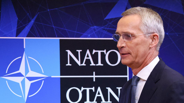 El secretario general de la OTAN Jens Stoltenberg momentos antes de la rueda de prensa final