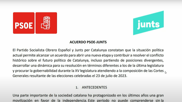 Acuerdo del PSOE y Junts