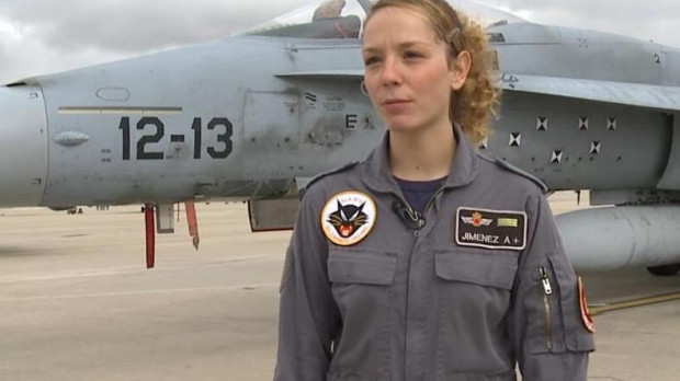 Elena Jiménez, en un video por los 25 años de la incorporación de la mujer a las Fuerzas Armadas. En la actualidad es sargento primero