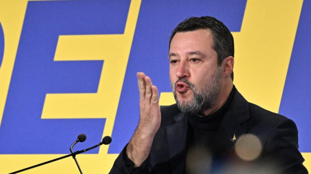 Matteo Salvini, líder de Lega, tras su discurso el pasado domingo en Florencia.