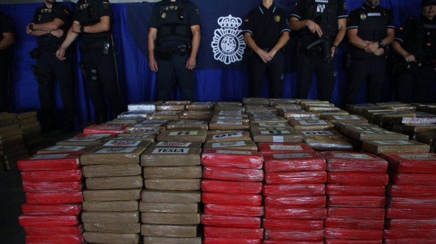 Paquetes de cocaína intervenidos en una reciente operación policial en Algeciras (Cádiz)