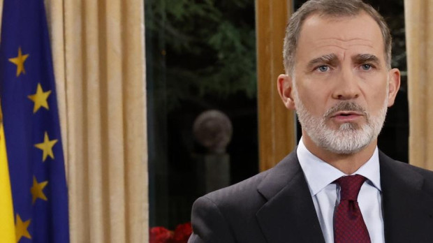 El Rey Felipe VI, durante el mensaje de Navidad del año pasado