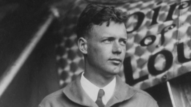 Lindbergh con el "Espíritu de San Luis"