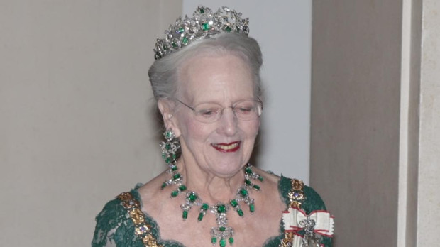 Spanish Kings Felipe VI and Queen Letizia with Queen Margrethe II of Denmark attending official dinner ceremony for Spanish King on the ocassion of their official visit to Denmark at the RoyalChristianborgPalace in Copenhague on Monday, 6 November 2023.
