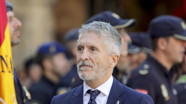 El ministro del Interior, Fernando Grande-Marlaska, en el acto del Día de la Policía