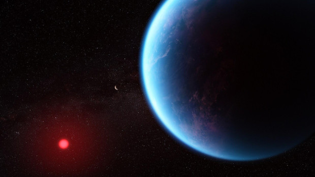 Recreación del exoplaneta K2-18b