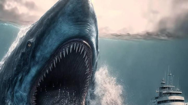 Ilustración de un megalodón
