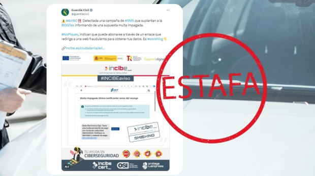Suplanta la identidad de la DGT reclamando una “multa impagada”