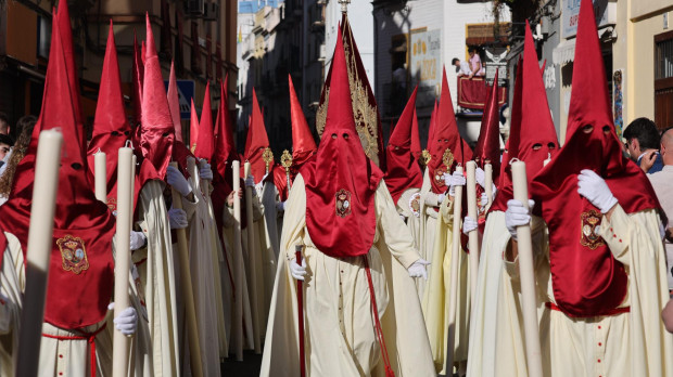 "La Lanzada" procesión durante la semana santa de Sevilla , España