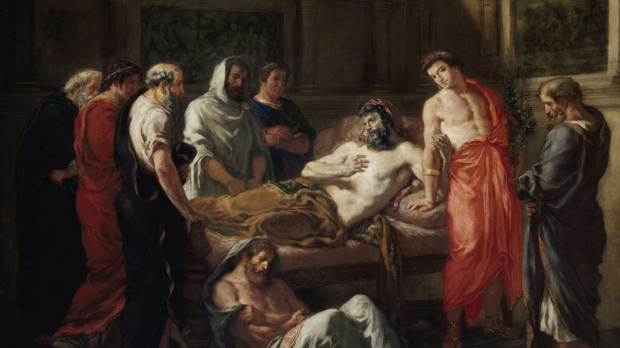 Últimas palabras del emperador Marco Aurelio (1844) de Eugène Delacroix