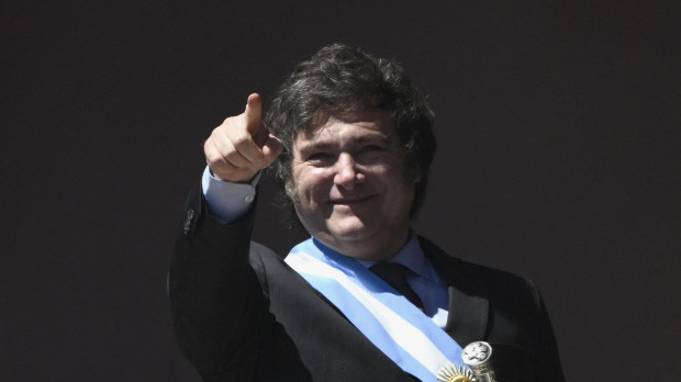 Javier Milei en su toma de posesión el 10 de diciembre