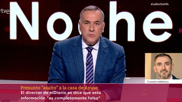 Xabier Fortes, en el programa de este martes de La Noche en 24 Horas