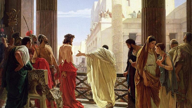 Ecce Homo (Contemplando al hombre), una representación de Poncio Pilato presentando a Jesús de Nazaret azotado ante la gente de Jerusalén