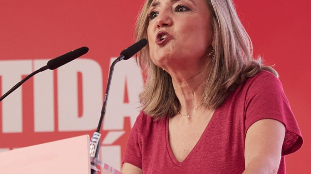 La nueva presidenta de UPN, Cristina Ibarrola, este domingo en Pamplona