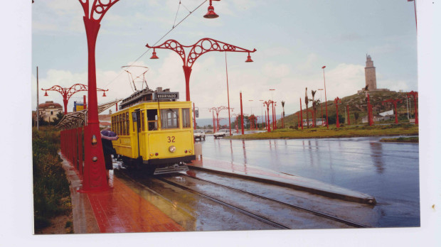 Un tranvía turístico de La Coruña