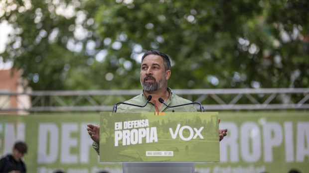 El presidente de VOX, Santiago Abascal, en Barcelona esta semana.