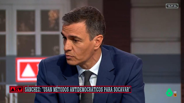 El presidente del Gobierno, Pedro Sánchez, en su entrevista en "Al Rojo Vivo" (La Sexta)