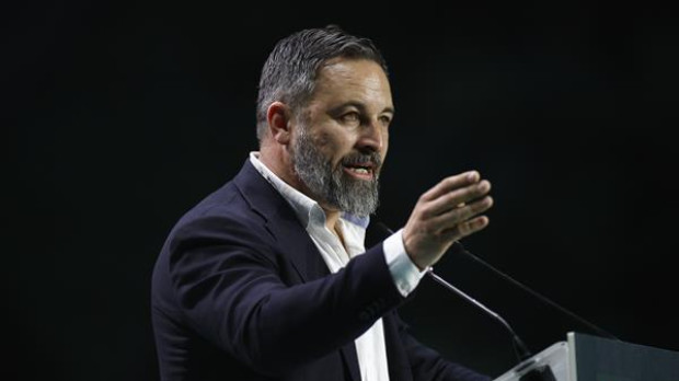 Abascal en el acto de Viva 24, en Vistalegre