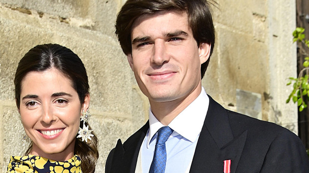 Carlos Fitz James Stuart y Solis and Belen Corsini during wedding of Blanca Sainz and Guillermo Comenge in Cebreros (Avila) on Friday, 9 June 2023.