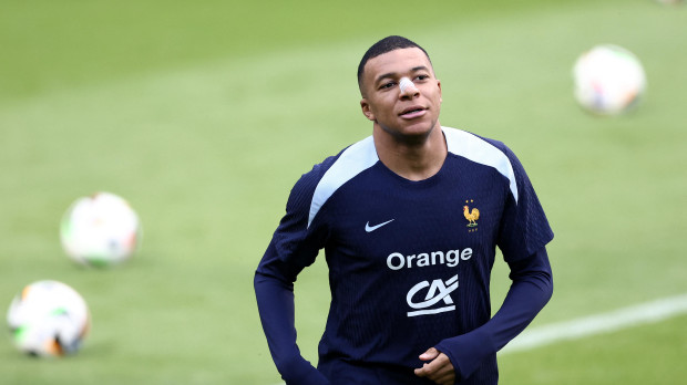Kylian Mbappe, durante un entrenamiento con la selección de Francia