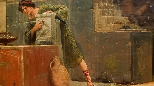 Escena de calle romana. Obra de Ettore Forti