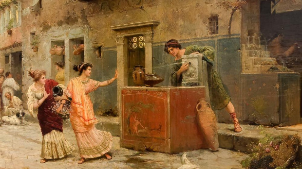 Escena de calle romana. Obra de Ettore Forti