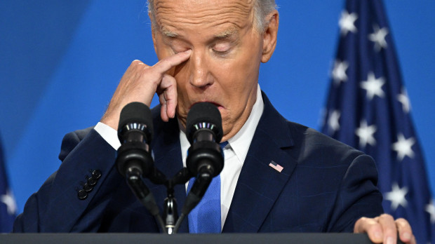 El presidente de Estados Unidos, Joe Biden, durante una conferencia de prensa al cierre de la 75ª Cumbre de la OTAN