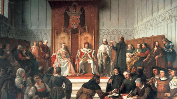 Los Reyes Católicos administrando justicia. Obra de Víctor Manzano y Mejorada