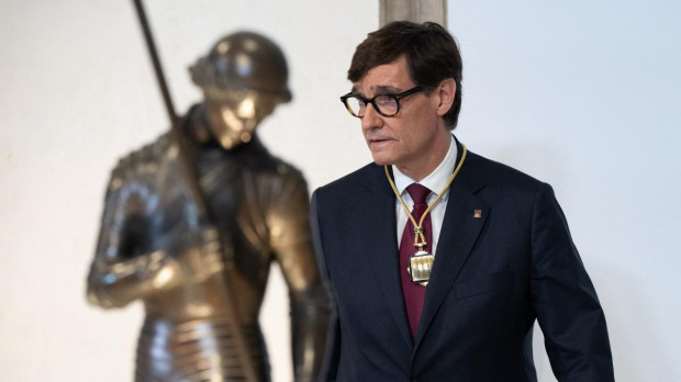 Salvador Illa, durante su toma de posesión como presidente de Cataluña