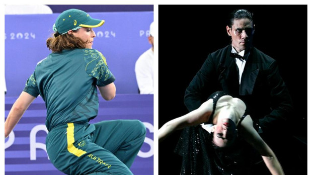 La representante australiana de break dance en París y una pareja de tango