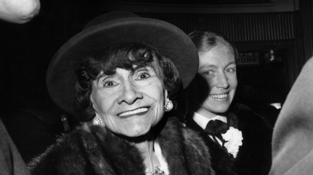 1661078 Coco Chanel at the Premiere of the film Borsalino on March 20, 1970 in Paris (b/w photo); (add.info.: Gabrielle Chasnel said Coco Chanel (1883-1971), here at premiere of film Borsalino on march 20, 1970 in Paris); Photo © AGIP; .