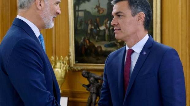 El Rey y Pedro Sánchez durante la ronda de consultas del 21 y 22 de agosto de 2023