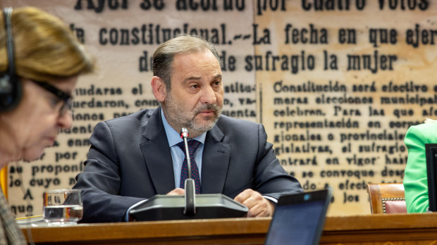 José Luis Ábalos, durante su comparecencia en el Senado en mayo