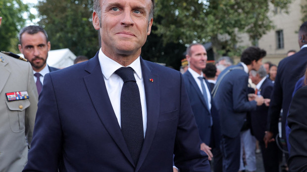 El presidente Macron junto a la alcaldesa Anne Hidalgo en el 80 aniversario de la liberación de París