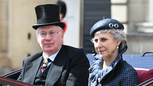 Richard, Duke of Gloucester and Birgitte, Duchess of Gloucester during the Trooping the Colour ceremony in London, Thursday June 2, 2022, on the first of four days of celebrations to mark the Platinum Jubilee.